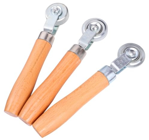 VOSAREA Set 3 Pezzi Rullo Compattatore per Pneumatici Auto, Rulli da 3mm, 6mm e 12mm in Metallo Resistente, Leggero e Portatile per Adesione Toppe Tubeless, Attrezzo Professionale