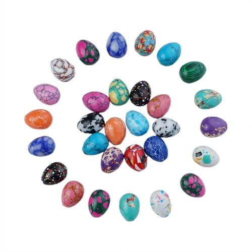Dekorative Ostereier, natürlicher türkisfarbener Stein, gesprenkelte Eier, Figuren, 5,3 cm, handgefertigtes Handwerk für DIY-Osterkranz, Tafelaufsatz, Partygeschenk, Frühlings-Heimtischdekoration (30