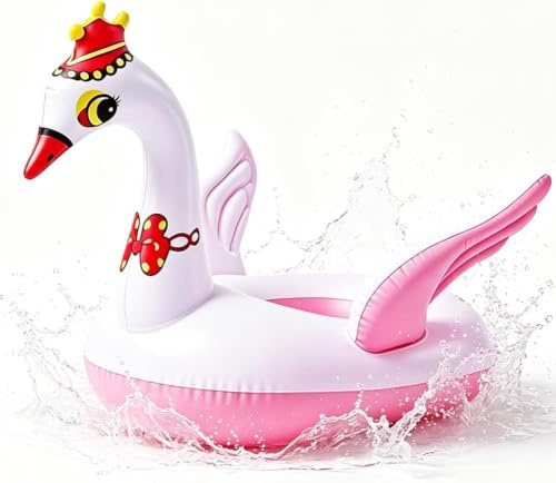 ZesGlyxyr Swan Anello Nuoto, Giocattoli Gonfiabile per Piscina Galleggianti, Galleggiante Anello di Nuoto, Piscina e Giochi d'Acqua Feste Estive in Spiaggia per Bambini e Adulti