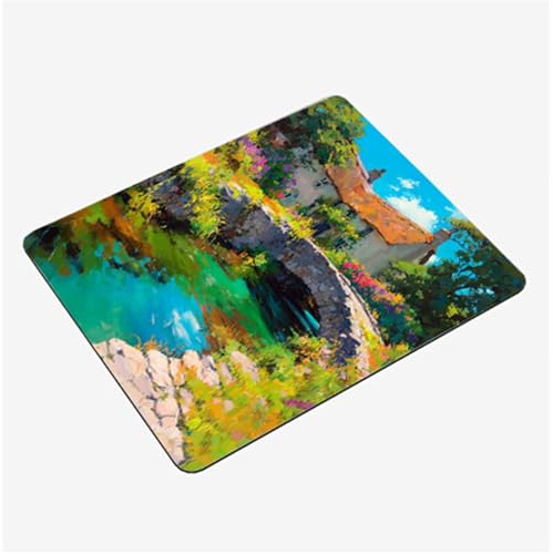 Alfombrilla Ratón Verde Mini Mousepad 40x30cm, Paisaje Alfombrilla Gaming, Tapete Escritorio con Bordes Cosidos, Protector Escritorio con Base Goma Antideslizante Oficina Accesorios Gaming S0-1386
