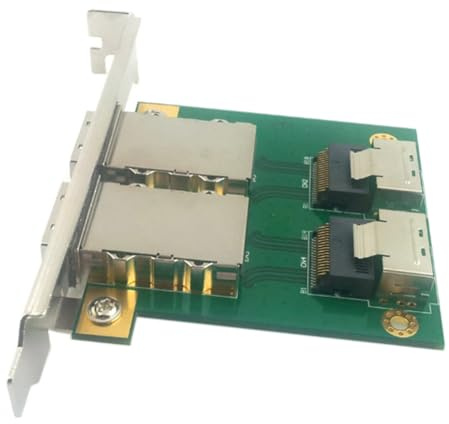 Zolynx Placa Adaptadora Dual Mini SAS 26p SAS-SFF-8087 A SFF-8088 Placa Adaptadora SAS36P-26P para Tarjeta de Servidor PCI.