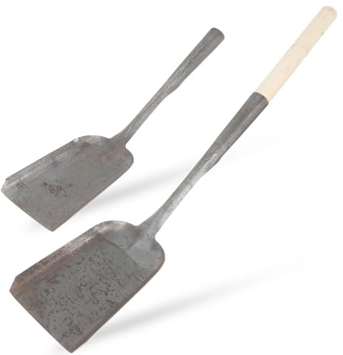 Pala de Hierro Mango de Madera 2 Piezas para Cenizas