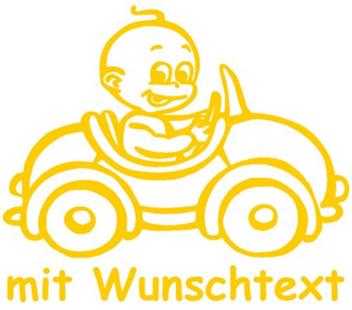 Personalisierbarer Babyaufkleber mit Wunschtext & Name selbst gestalten: Farbe, Motiv, Schriftart, Größe anpassbar, Baby an Bord Auto-Aufkleber fürs Auto, Lack, Heckscheibe, Autofenster, wetterfest 7