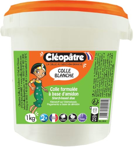 Cléopâtre - CB1K - Colle formulée à base d'amidon - Recharge Colle blanche 1 kg
