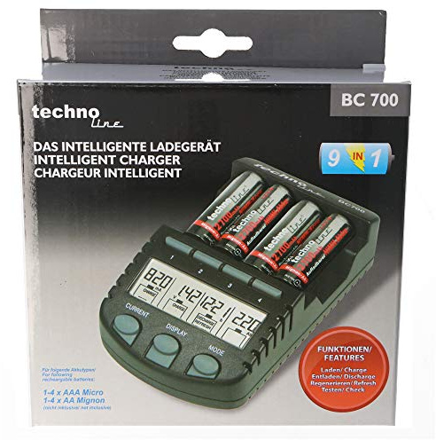 La Crosse Technology RS700-Batterien-Ladegerät mit LCD-Bildschirm