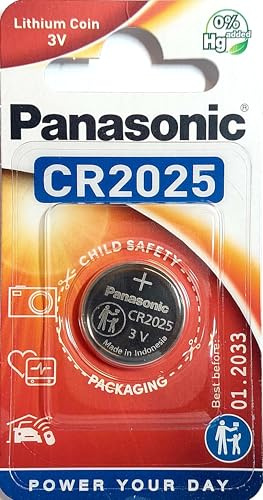 Panasonic CR2025 Lithium 3V Non-rechargeable Battery – non-rechargeable batteries (Lithium, Button/coin, 3V, Pack of 1, Metallic)