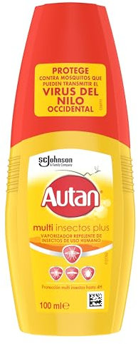 Autan Multinsetto Spray Antizanzare Comuni e Tigre, Zecche e Tafani, Insetto Repellente, 1 Confezione da 100 ml