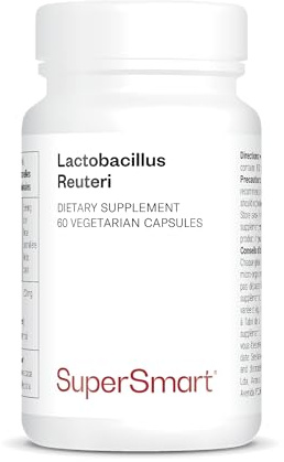 Lactobacillus reuteri - Glutenfrei, vegan - 60 DR Kapseln - SuperSmart | 5 Milliarden KBE pro Tag – trägt zur Gesundheit des Darmtransit bei – ohne GVO – 60 DR Caps™ – glutenfrei