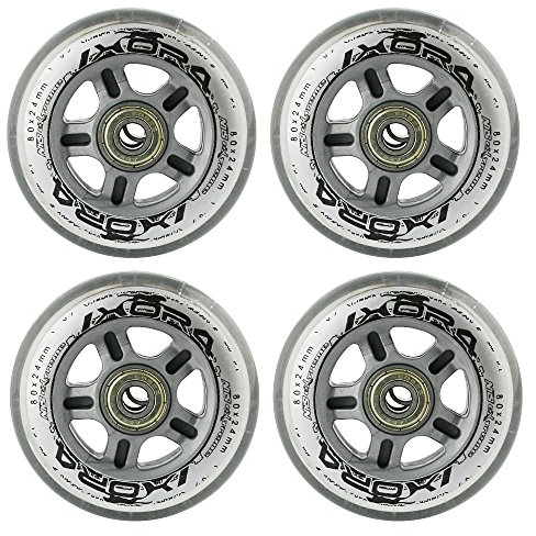 Inliner Rollen, für Freizeit-Skating PU 80mm/82A 4 St. + Lager ABEC7 8 St. Nils