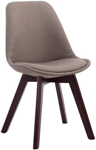 CLP Esszimmerstuhl Borneo mit Stoffbezug I Polsterstuhl, Farbe:Taupe, Gestell Farbe:walnuss