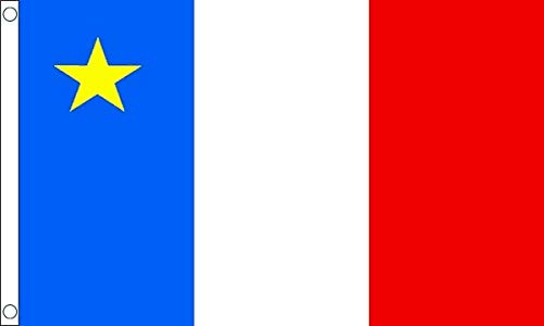 BANDIERA ACADIA 90x60cm - BANDIERA ACADIANA - CANADA 60 x 90 cm - AZ FLAG