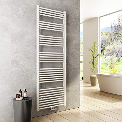 Heilmetz 1800x600mm Badheizkörper 860 Watt Leistung Weiß Handtuchtrockner Heizkörper Bad Mittelanschluss