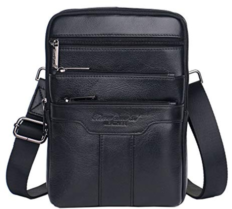 Xieben Umhängetasche aus Leder Schulter Crossbody Reisetasche für Herren Frauen