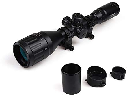 Goetland 3-9x50 Ottica per Carabina Aria Compressa Cannocchiale da Puntamento Pistola Mil Dot R4 Rosso Verde Blu Verde Punto Illuminato SFP con Anelli di Montaggio