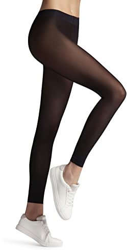 FALKE Matt Deluxe 30 DEN W Le trasparenti velati tinta unita 1 pezzo, Leggings Donna, Nero Black 3009, M