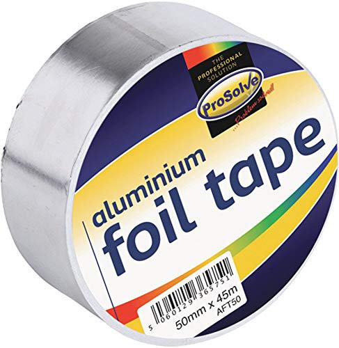 3 Rolls Prosolve 50mm x 45m Aluminium Foil Tape Heat Insulation Reflective Duct Self Adhesive