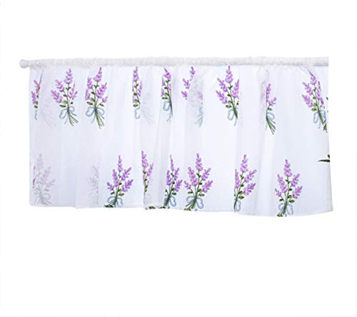 Hapivida Kitchen Voile Curtains,Polyester Short Sheer Embroidery Cafe Curtain with Floral Design 39.37x19.69 Inches for Home Bathroom Laundry Room
