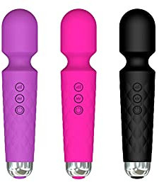 Vitamona Massagestab Massagegerät Massage Wand Kabellos Handheld Elektrisch 8 Geschwindigkeiten 20 Vibrationsmodi, USB Wiederaufladbar für Nacken, Schultern, Rücken, Arme und Beine DE Versand