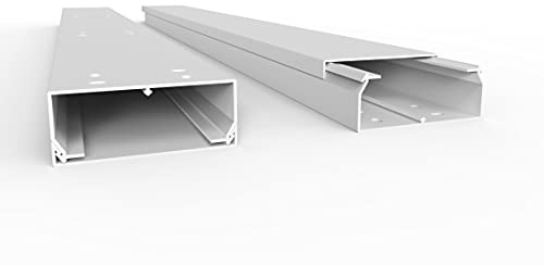 SCOS Smartcosat Kabelkanal, 100x40 mm, 5x2 m, Weiß, Bodenlochung | PVC, UV-beständig, Innen & Außen, 5 Stangen à 2 m = 10 m, Made in Germany