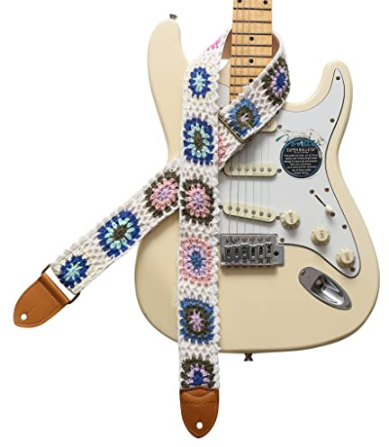 MUSIC FIRST Gitarrengurt im Originaldesign, Ukiyoe-Stil mit Glückswolken, für E-Gitarre