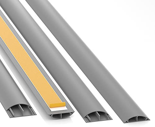 CILSON Bodenkanal, 50x12 mm, 1x30 cm, Grau, selbstklebend | PVC, UV-beständig, Innen & Außen, 1 Stange à 30 cm, Made in Germany