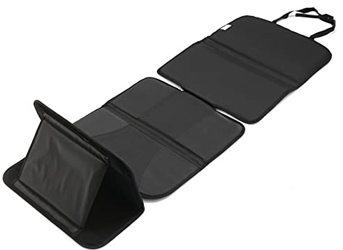 Hyundai 99970ADD01 Kindersitzunterlage Schonbezug Sitzschoner Sitzauflage Schutzunterlage, mit Fußablage, Schwarz