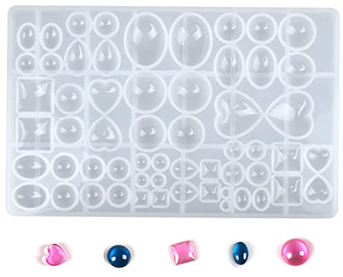 Silicone 3D Gem Diamond Molds - Epoxy Resin Molds - Ball, Heart, Square, Oval Jewelry Molds for DIY Gift Necklace Pendant Craft Making