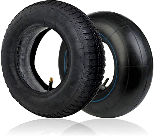 SPARES2GO 3.50 x 8 Tyre Wheelbarrow Scooter Trolley Trailer Cart Pneumatic Innertubes x 2 Black