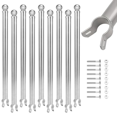 ICITYWALL 9 Pack Chain Link Fence Extension, 25 Fence Extension Height, Galvanized Post Extender for Dogs (1-3/8)
