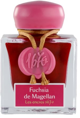 Jacques Herbin 15063JT - Tinteflakon Kollektion 1670, 50 ml, für Füllfederhalter und Tintenroller geeignet, ideal für Korrepondenz und Kalligraphie, Fuchsia de Magellan, 1 Stück