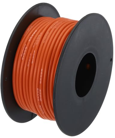 QUARKZMAN 20 AWG silikontråd 20 AWG hög temperatur konserverad koppar elektrisk kabel på 49,2 fot rulle orange för bil- och hushållsmodeller