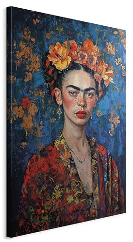 murando - Akustikbild Frida Kahlo 40x60 cm Bilder Akustikschaum Schallschutz Wand Deko Kunst Akustikpaneele Wandpaneele Schalldämmung Wandbild 1 tlg - Porträt einer Frau h-H-10045-b-a