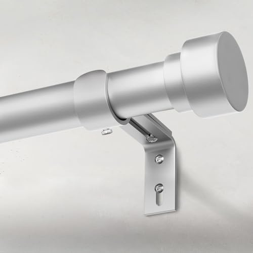 Silber Vorhangstange Ausziehbar Gardinenstange Curtain Rod Gardinenstangen für Fenster Outdoor (Silber, 76 to 228 cm)
