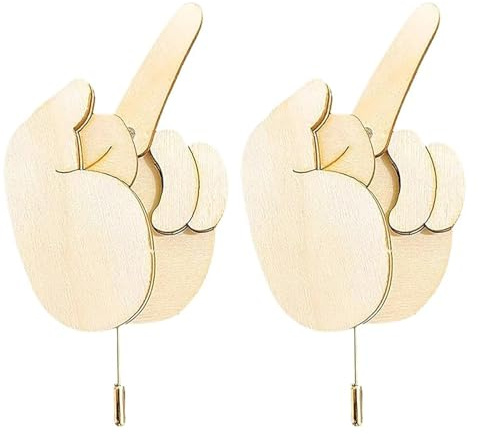 Lot de 2 broches Doigt du Milieu et Épinglettes pour Femme Broche Doigt du Milieu Amusante Broche Doigt du Milieu Kit DIY Broche Doigt du Milieu Pliable, Plastique