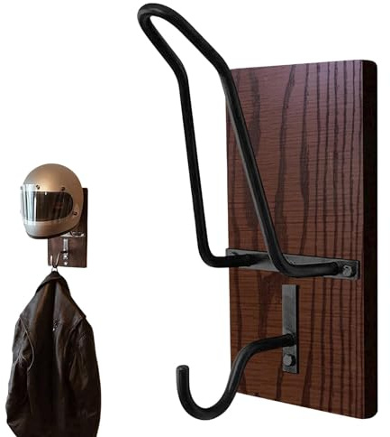 Percha para moto - Portaobjetos para garaje, gancho para exhibición de chaquetas vintage | Robusto soporte para casco con percha para ropa de motociclista, resistente soporte para sombrero de par
