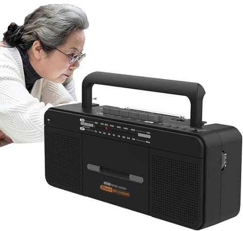HYYKEJI Kassettenrekorder, multifunktionaler Hochleistungsrekorder, unterstützt Bluetooth-Verbindung und USB-Wiedergabe, Dual-Mode-Stromversorgung, für Zuhause und im Freien