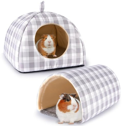 Hedgeink Meerschweinchen Haus & Tunnel Set – Kuschelhaus & Spielzeug für Kaninchen, Meerschweinchen, Frettchen und andere Kleintiere