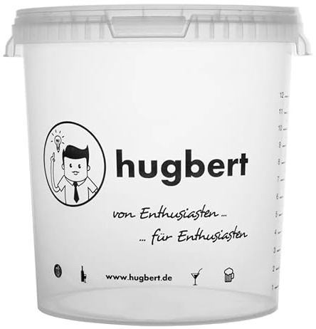 HUGBERT Gärbehälter 15L /17L - Gäreimer mit Skala und Deckel- Eimer Gärfass für Wein und Bier - 1 Stück