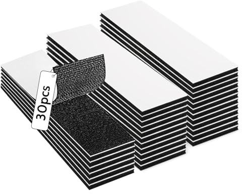 30 Stück 30x100mm Klettband Selbstklebend Extra Stark, Klettverschluss, Schwarz doppelseitiges Breit Selbstklebendes Klebepads, Doppelseitiges Klettband für Innen und Außen