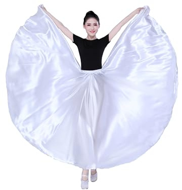 Knöchellang Tanzrock Bauchtanz Röcke Frauen Tanzrock Moderne Kostüm Maxi Röcke für Ballerina 360°540°720°