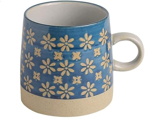GOOPEEG Petites Tasses Tasse en grès créative, Tasse à café au Lait adaptée au Cadeau de Noël de Tasse de thé d'après-midi de Restaurant à la Maison Service a Cafe(A)