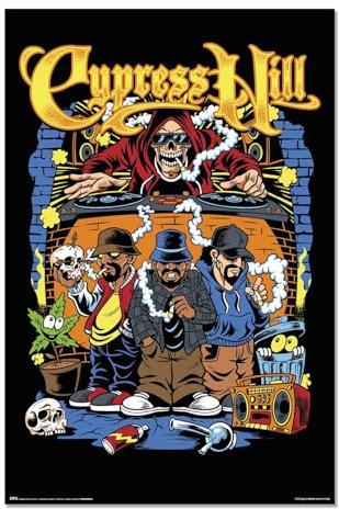 Grupo Erik Cypress Hill Poster - 36 x 24 in / 91.5 x 61 cm, Music Gifts | Shipped Rolled Up - Cool Posters, Art Poster, Wall Posters & Prints | Cypress Hill Merchandise, Music Art, Band Wall Decor