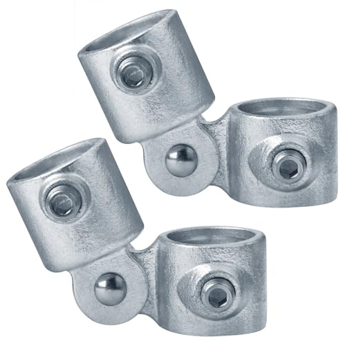 GBGS 2 Pack Swivel Socket Clamp,Fits 1-1/4 Nominal Structural Pipe(Actual O.D. 1.66),Adjustable 0–180°,Secured with Set Screw