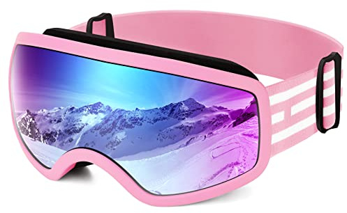 EasYoung Occhiali da sci per bambini, occhiali da snowboard con protezione UV, anti-appannamento, per ragazzi, skateboard, compatibili con casco
