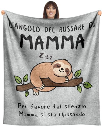 SDOES Regalo Mamma, Coperta Morbida 130 x 150 cm, Regali per Compleanno, Plaid Caldo, Idee Regalo per Festa della Mamma e Natale