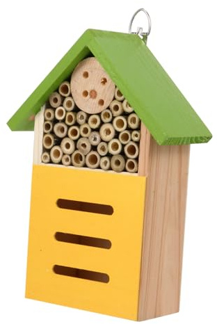 Didiseaon Holz Insektenhaus Für Garten Freistehend Oder Hängend Montiert Dekoratives Bienenhaus Marienkäferhütte Haus Zum Schutz Von Insekten
