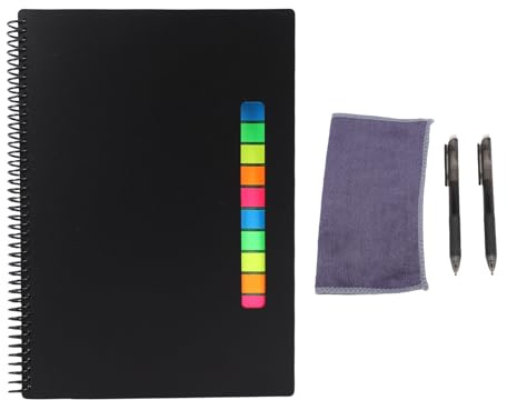 Fafeicy Carnet Réutilisable, Effaçable et Réinscriptible avec 30 Feuilles Intérieures, Couverture étanche à Reliure Spirale, pour Prendre des Notes, Brainstorming, Numérisation avec