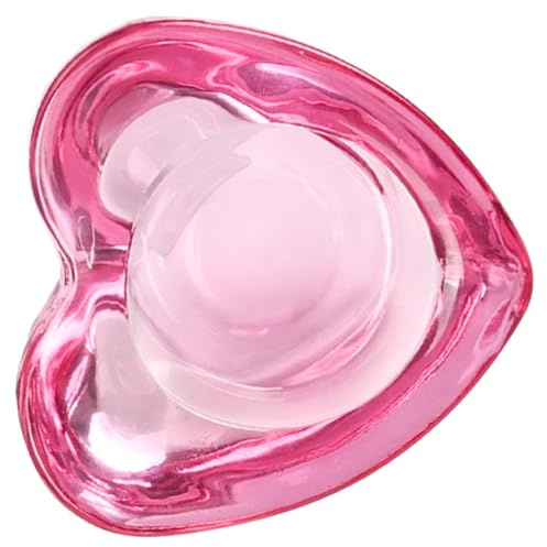 FONDOTIN Bol à Clous en Verre de Cœur pour Manucure, Bol à Ongles Solide et Utile, Design Délicat et Élégant pour Accessoires Ongles Nail Art