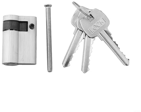 Yhenlovtt Cilindro de bloqueo de latón macizo, núcleo de medio bloqueo de 45 mm con diseño antipinchazos y resistente a los golpes para una mayor seguridad de puerta en el hogar y la oficina