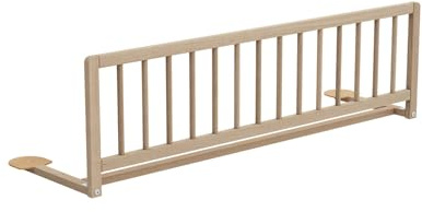 WEBABY - Kinderbettgitter 117 cm SIDO Rohes BuchenHolz | 117 x 34,5 x 31 cm | Grenzen Fallen | 18 Monate bis 5 Jahre | Für Matratzenhöhe 10 bis 16 cm | Min. Matratzenlänge 175 cm